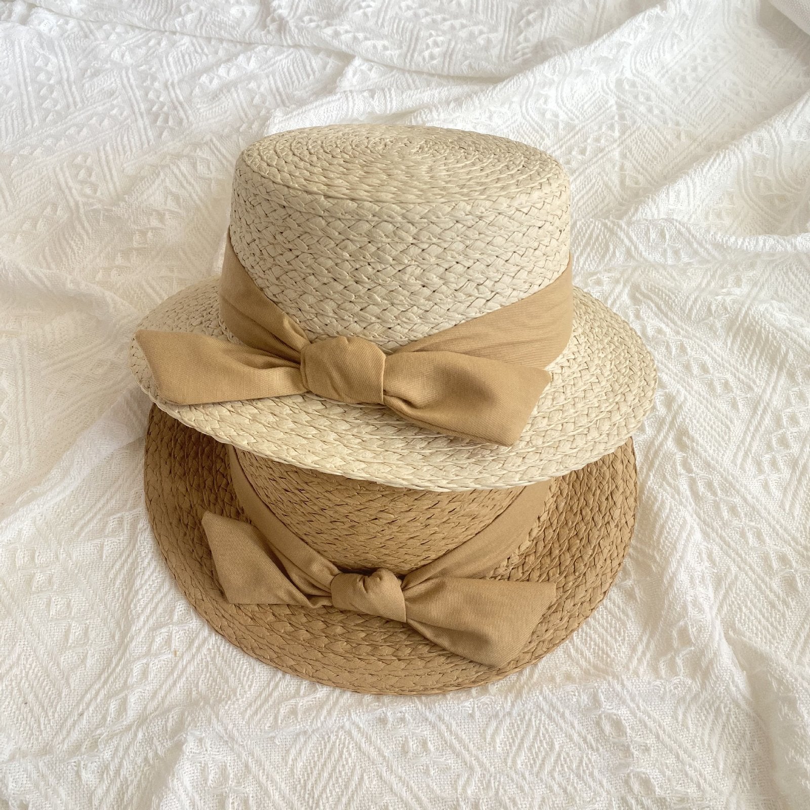 Big Brim Sun Hat for Women - Off-White & Khaki