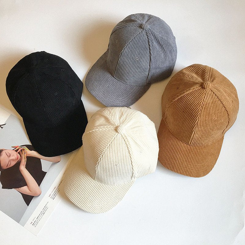 Fashion Corduroy Striped Duck Tongue Hats for Men & Women