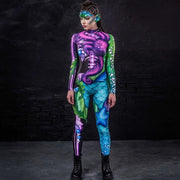 Purple Women's Jumpsuit Tights Cosplay Costume