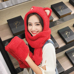 Warm Cat Ear Scarf Hat