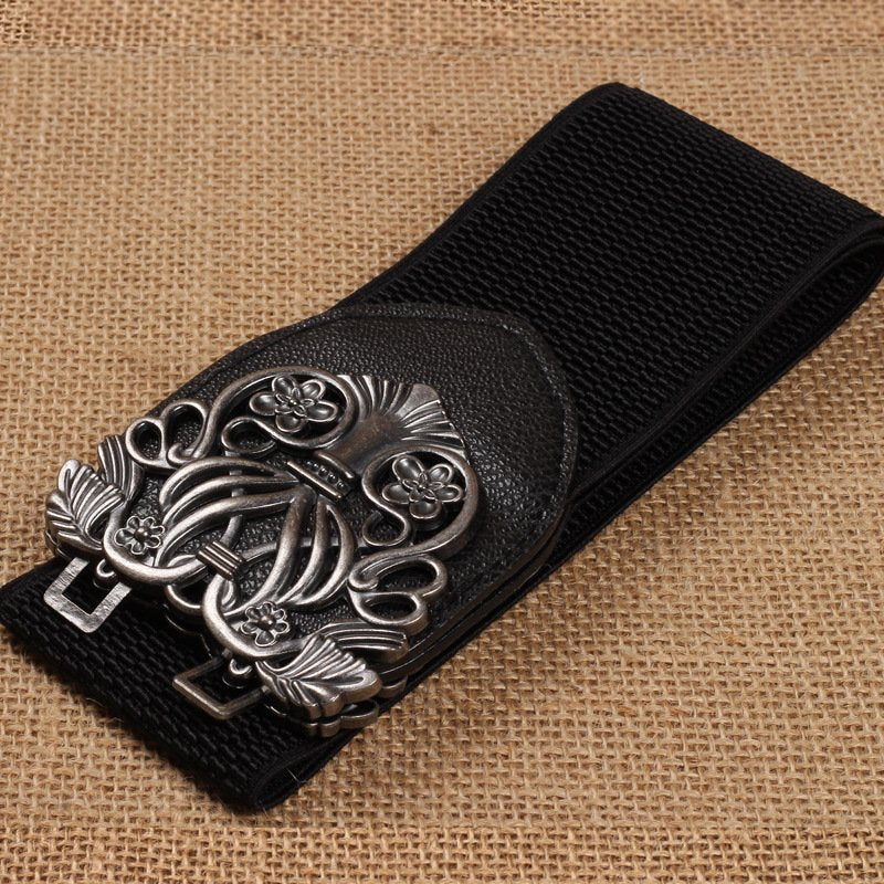 Vintage Engraving Women's All-match Stretch Belt