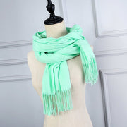 Soft Cashmere Scarf with Fringe for Women