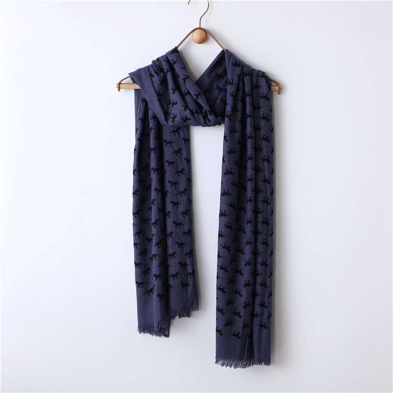 Neutral Loose Beard Pony Print Scarf for Men