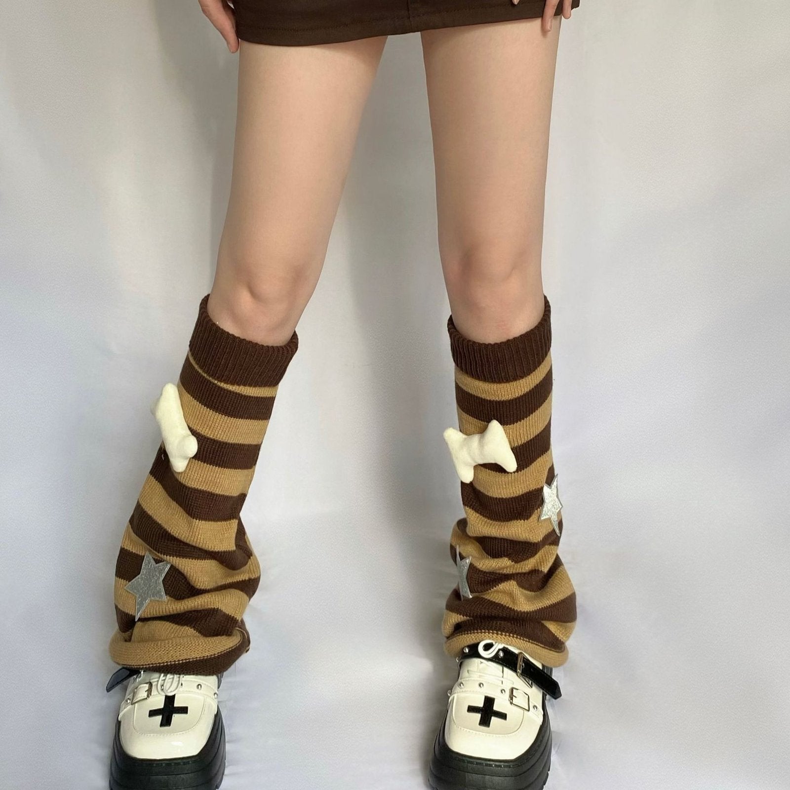 Dark Knit Wide Leg Socks for Women