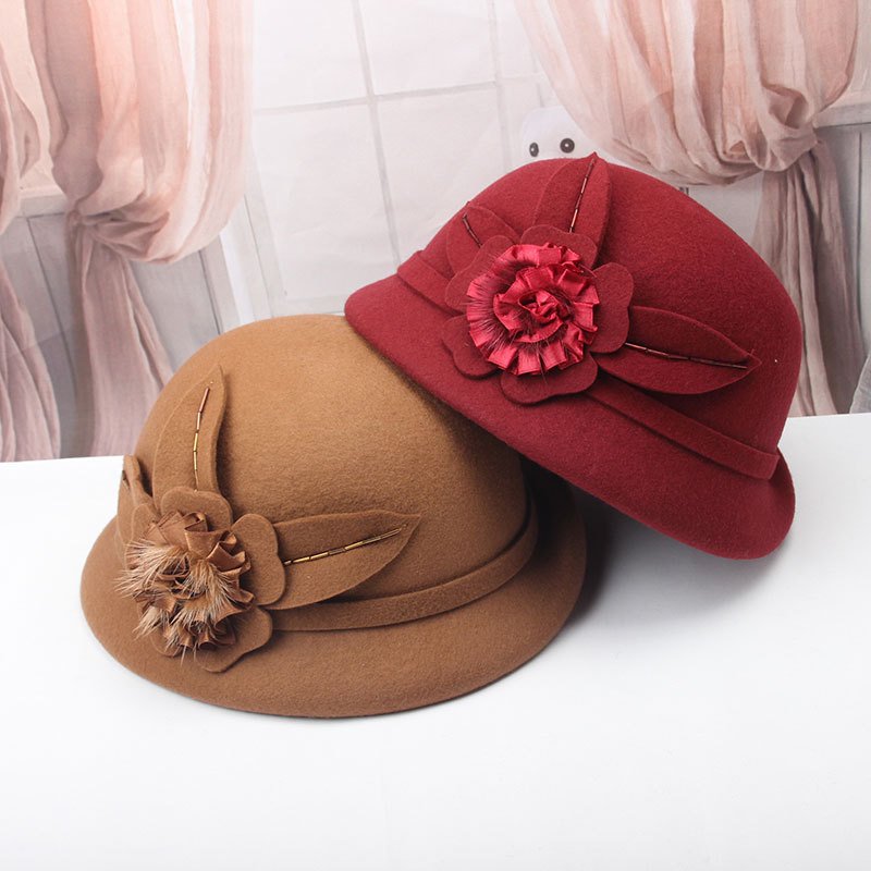 Monochrome Wool Beret Hats for Women