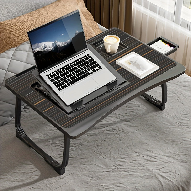 Portable Laptop Bed Table with Cup Holder & Multifunctional Tray