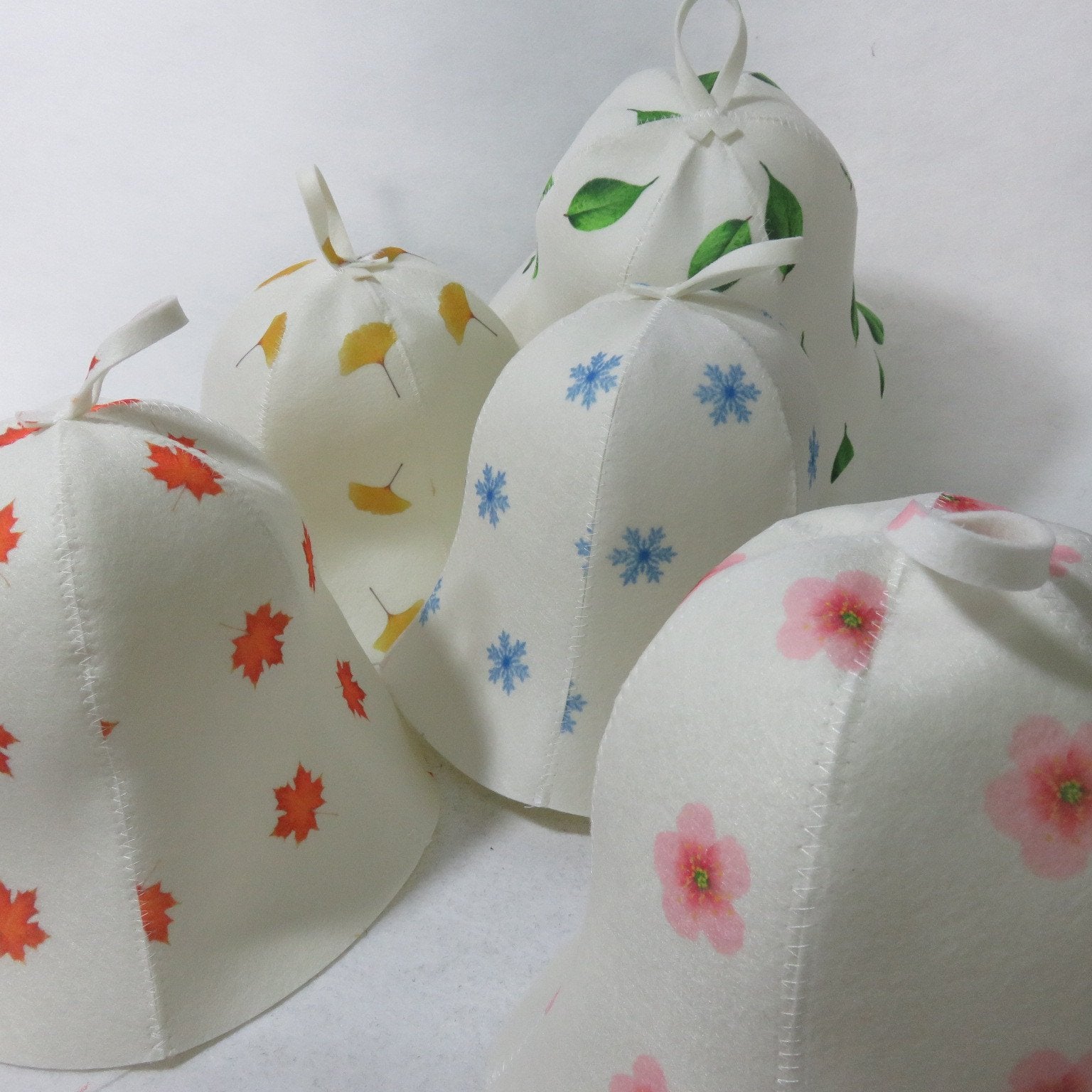 Leaves & Floral Felt Shower Cap for Women