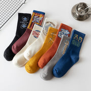 Vintage Letter Long Tube Cotton Socks for Women