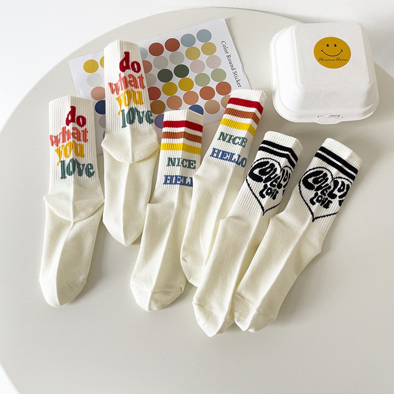 Colorful Mid Tube Socks for Women