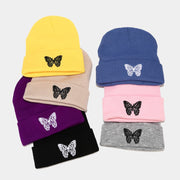 Butterfly Print Knitted Women's Hat