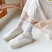 Japanese Cartoon Cat Lace Socks for Women