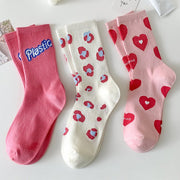 Sweet Love Girl Socks - Leopard Print & Letters