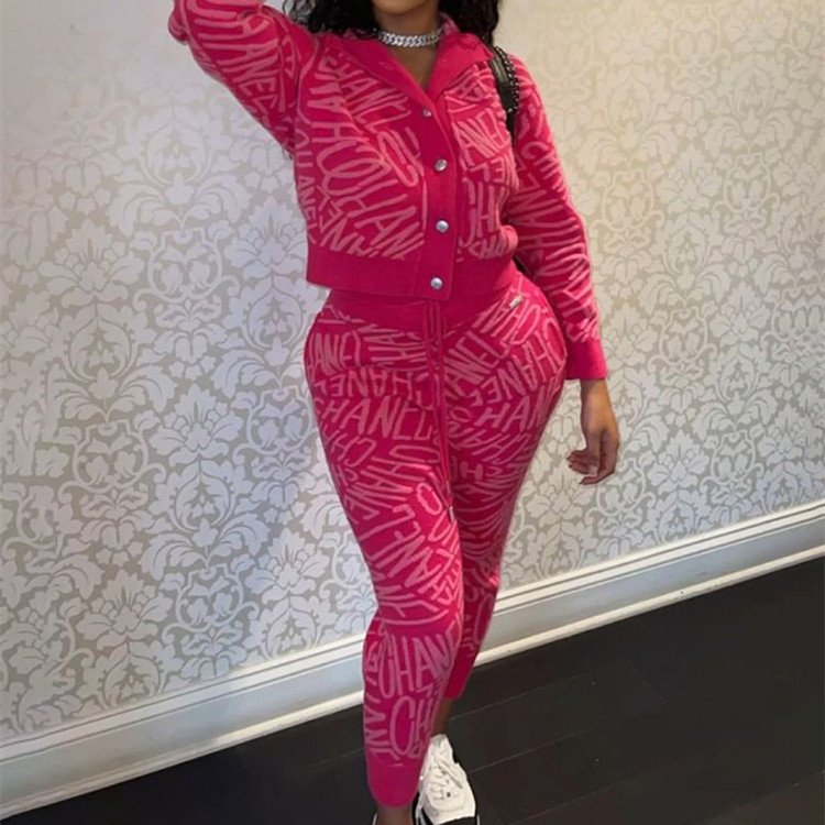 Women's Letter Print Jumpsuit for Autumn and Winter