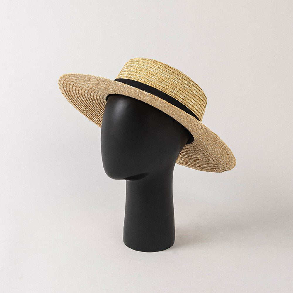 Vintage Leather Straw Hat for Women