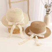 Summer Straw Hat with Bow Ribbon