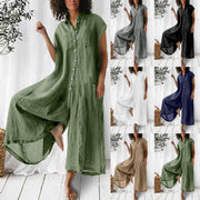 Casual Long-sleeved Solid Color Jumpsuit for Women