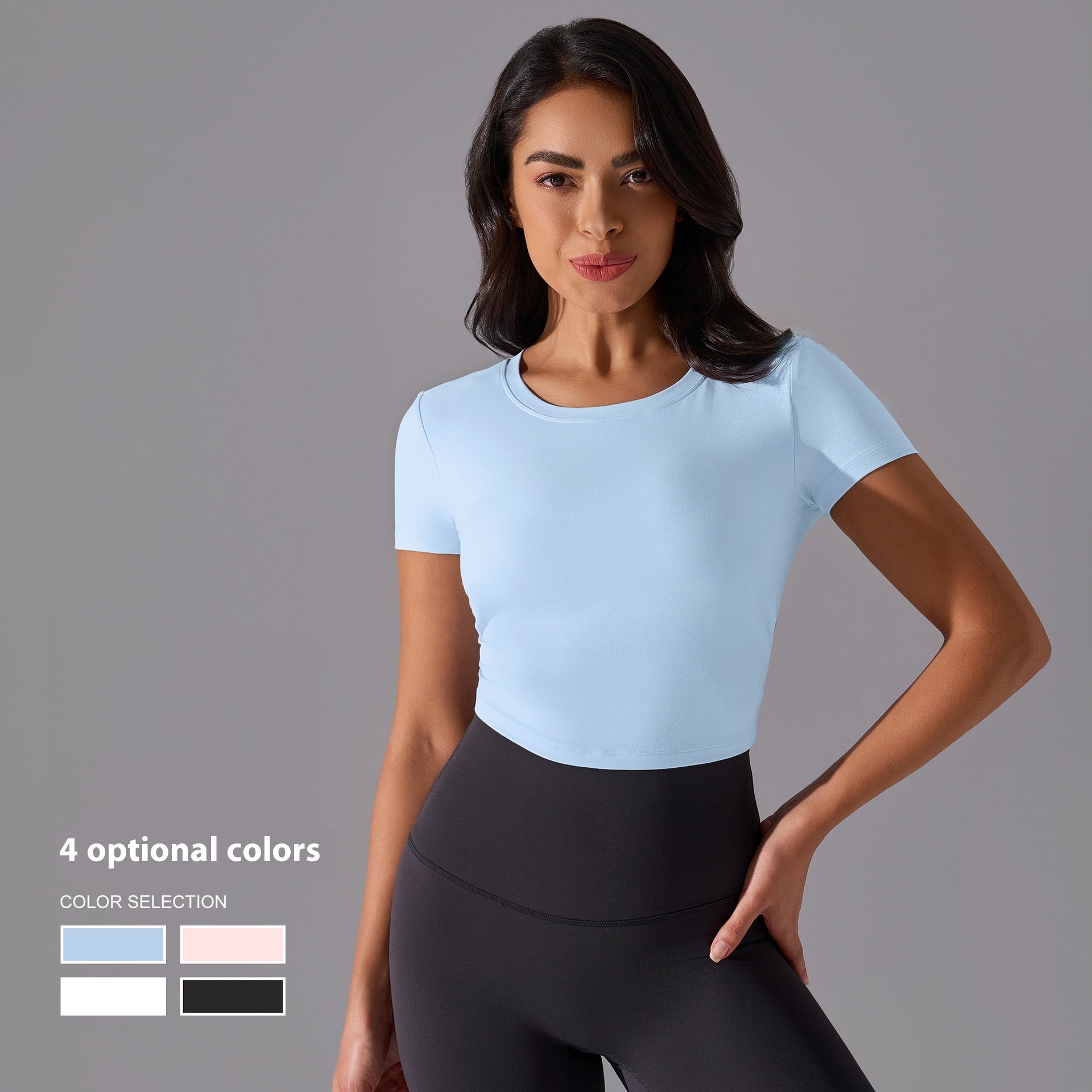 Skin-Friendly Short Sleeve Yoga T-Shirt for Women – Breathable Fitness Top