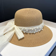 Stay Cool in Style with Braided Pearl Sunshade Hat