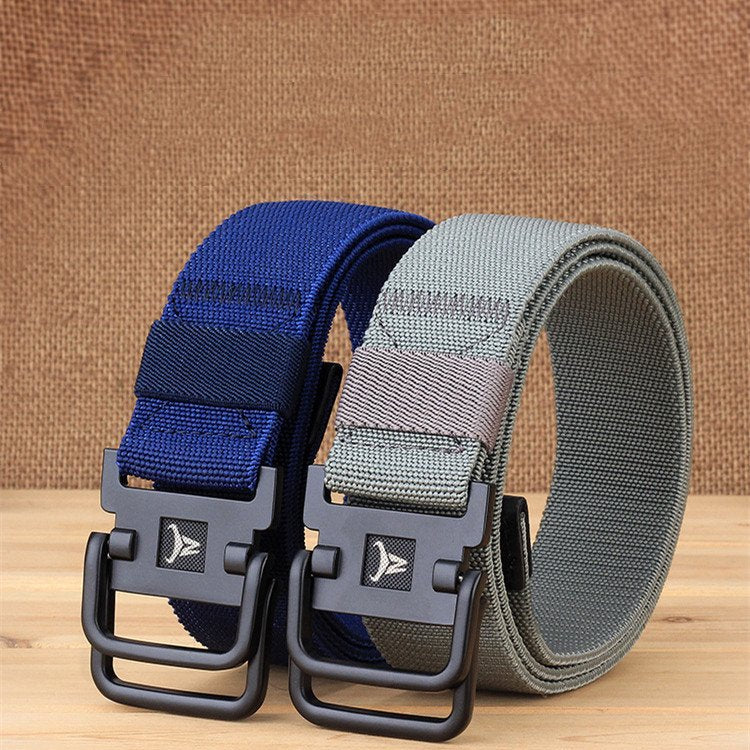 Durable Canvas Belt with Double Ring Buckle