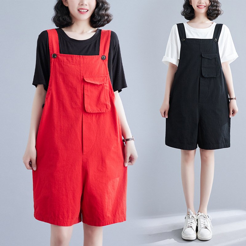 Candy Colored Denim Strap Pants for Women