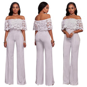 Sexy White Jumpsuit with Embroidered Details