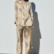 Asymmetrical Tie-Dye Jumpsuit Set for Women