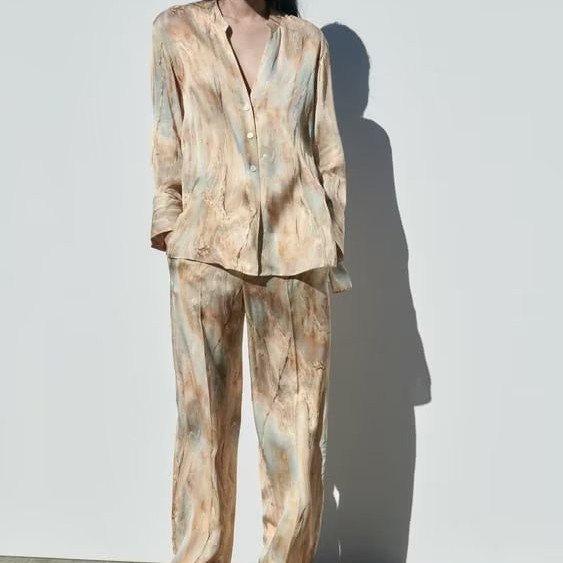 Asymmetrical Tie-Dye Jumpsuit Set for Women