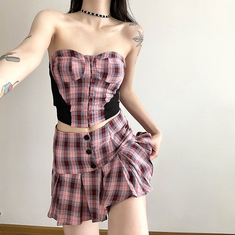 Women's Midriff-Baring Jumpsuit Set