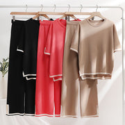 Spring Summer Two Piece Knit Jumpsuit Set for Women