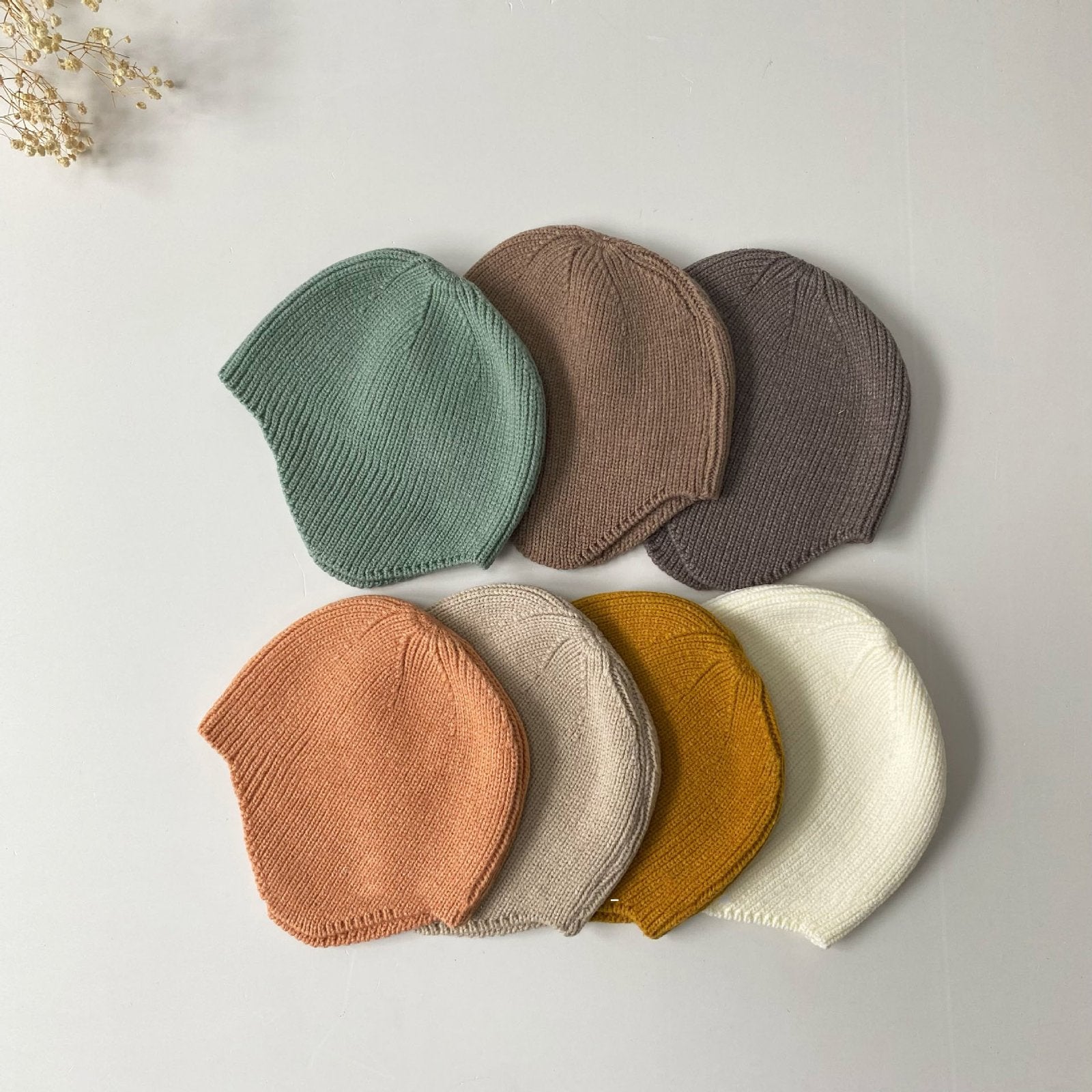 Kids' Solid Color Knitted Hats for Winter