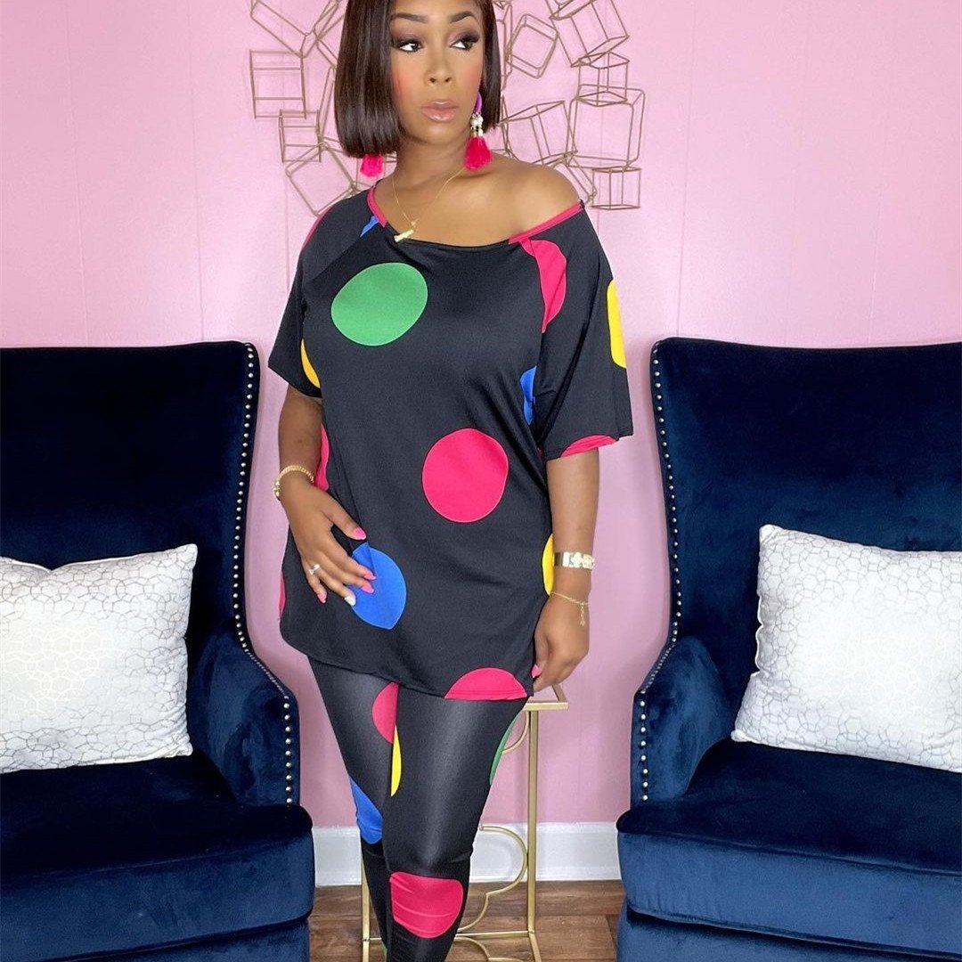 Polka Dot Commuter Suit Set for Women