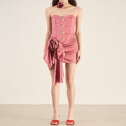 Sweet 3D Rose Jumpsuit Set for Women