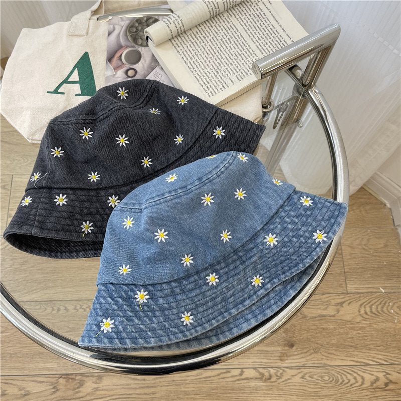 Versatile Floral Denim Bucket Hat for Women