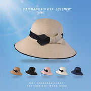 Summer Straw Hat with Bow, Breathable & Versatile