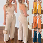 Women's Camisole Straight-leg Pants Set for Casual Office Wear