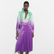 Tie-Dyed Pleated Suit for Women