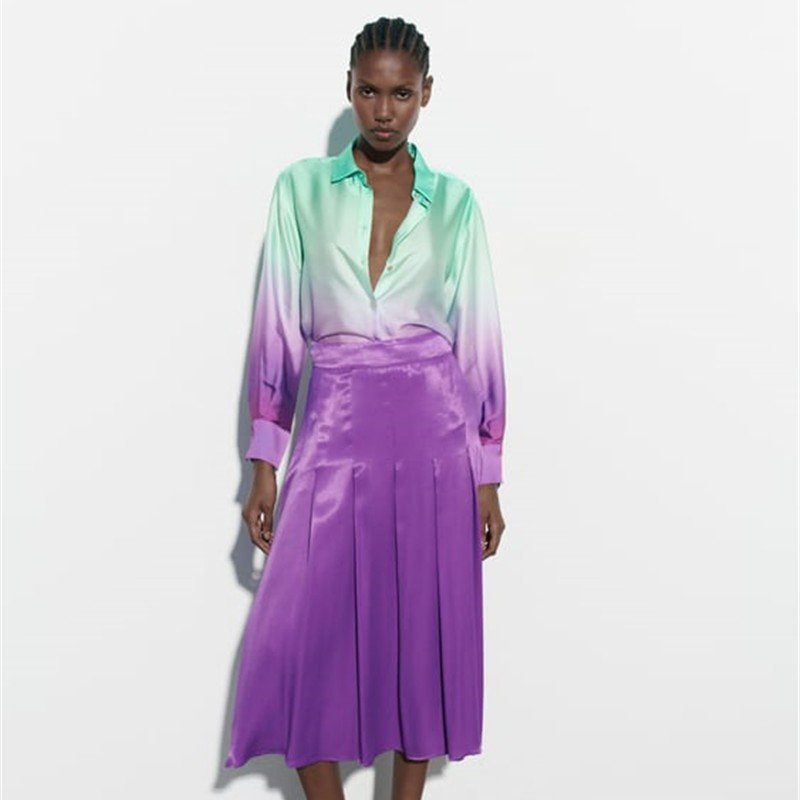 Tie-Dyed Pleated Suit for Women