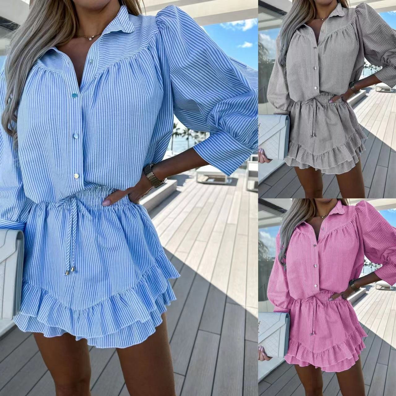 Casual Striped Jumpsuit Outfit for Women
