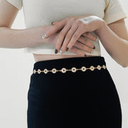 Gold & Silver Rhinestone Waist Chain Belt for Women