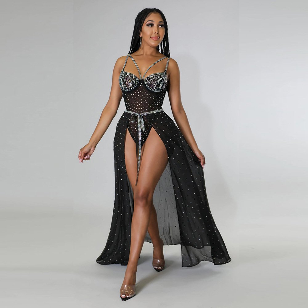 Sleeveless Jumpsuit Skirt Set for Women