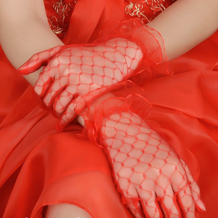 Elegant Lace Wedding Gloves for Bride
