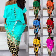 Lightweight Leopard Print Skirt Suit for Women