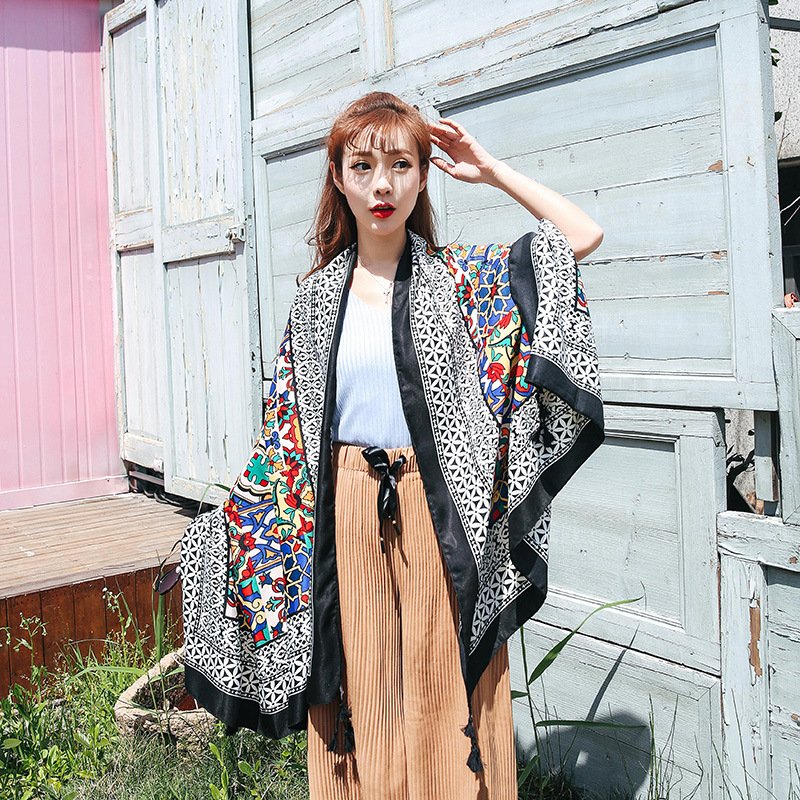 Stay Cool in Style: Black Polyester Scarf