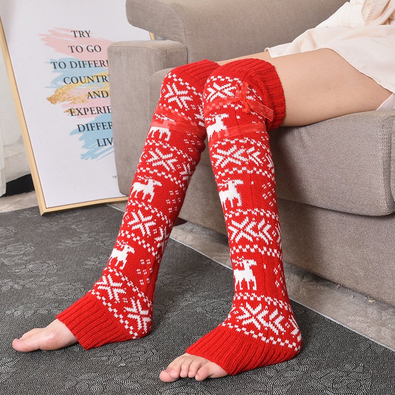 Warm Jacquard Over-the-Knee Socks for Women