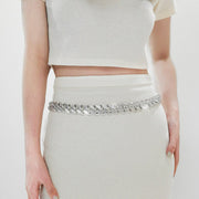 Full Diamond Waist Chain Belt for Women - Neutral Style