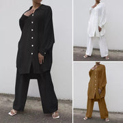 Urban Solid Color Jumpsuit Pants Set