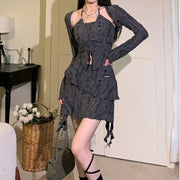 Halterneck Cardigan Suit for Women