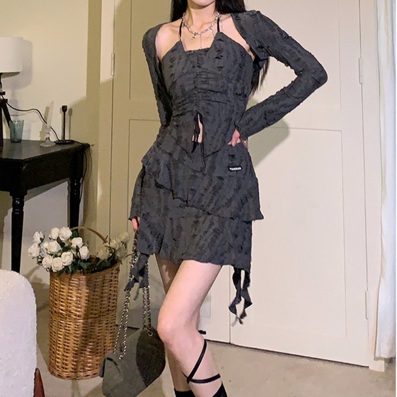 Halterneck Cardigan Suit for Women