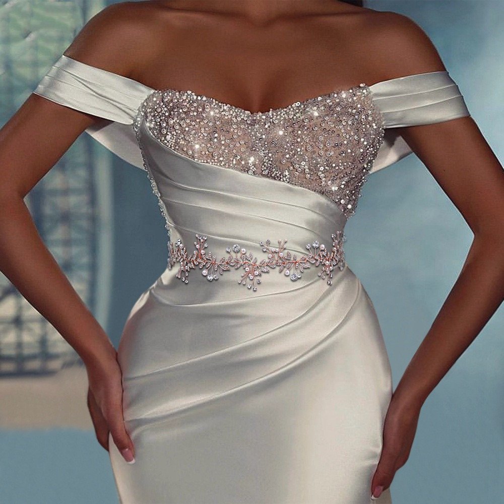 Stunning Rhinestone Waist Chain Belt for Brides