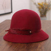 Women's Woolen Bowler Hat, All-Season Warm and Stylish